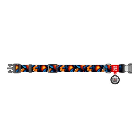 Zgarda din nailon cu cod QR pentru caini Waudog "Oranges", marimea XL - Img 3