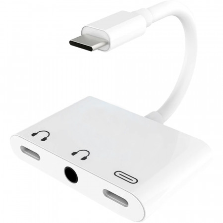 Adaptor 3 in 1 de la USB Type C la Jack Mama 3,5mm, Type C, Charging Type C