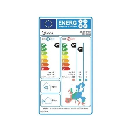Aparat de aer conditionat Midea Breezeless E CB1-09HRFN8-MX2-09RD6 Inverter 9000 BTU, Wi-Fi, algoritm optimizare consum electric, Air Magic+ - Img 3