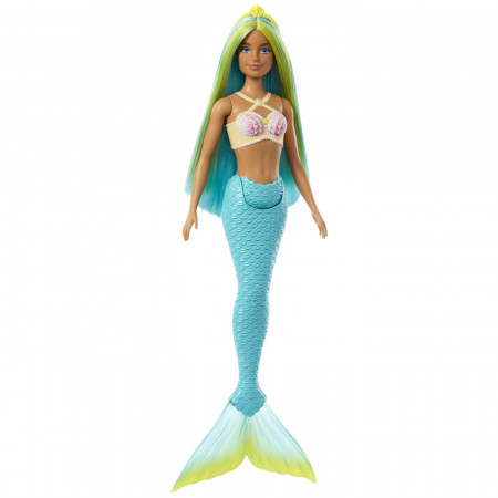 BARBIE DREAMTROPIA PAPUSA SIRENA CU COREST GALBEN SI COADA ALBASTRA - Img 2