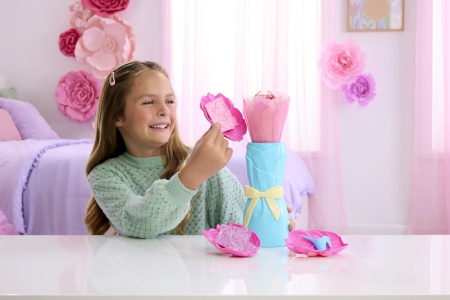 BARBIE PETAL POP SET PAPUSA BARBIE LALEA ROZ SI ACCESORII - Img 3