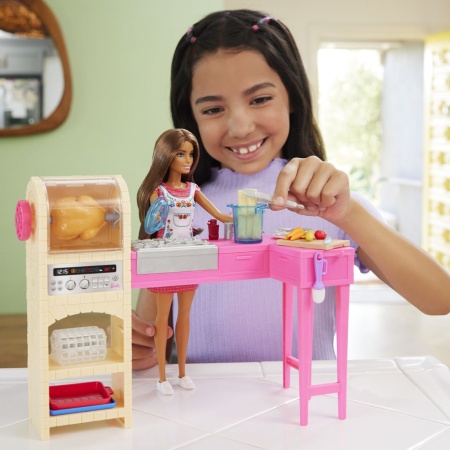 BARBIE SI TERESA RETETA PENTRU PRIETENIE SET PAPUSA TERESA SI BUCATARIE CU ACCESORII - Img 3