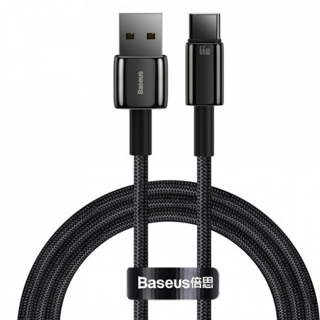 Baseus Tungsten USB - Cablu USB tip C 66 W (11 V / 6 A) Incarcare rapida AFC FCP SCP 1 m negru (CATWJ-B01)
