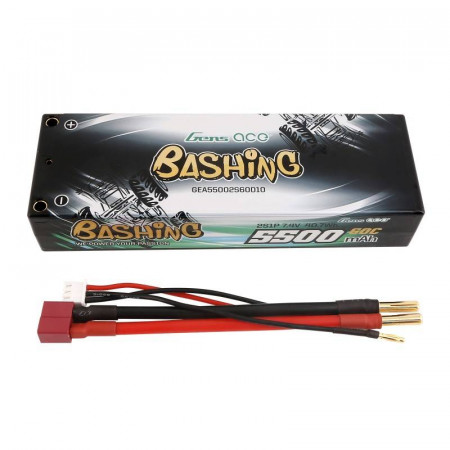 Baterie Lipo Gens ace 5500mAh 2S 7.4V 60C HardCase RC 10# masina cu mufa T - Img 2