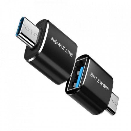 Blitzwolf BW-A4 USB la USB-C, Adaptor OTG (negru) - Img 5
