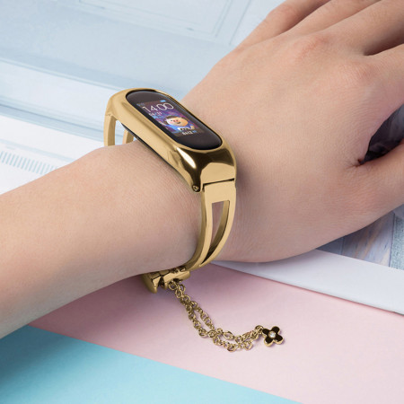 Bratara din metal pentru Xiaomi Mi Band 6 / 5 / 4 / 3 gold - Img 7