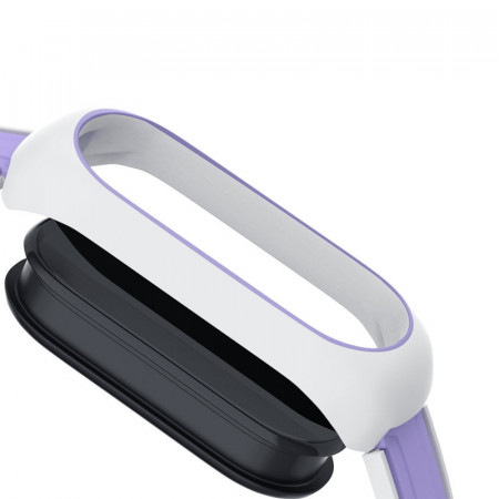 Bratara Dual Color pentru Xiaomi Mi Band 6 / 5 / 4 / 3 white-purple - Img 6