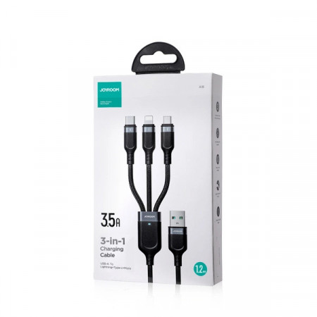 Cablu 3 in 1 Joyroom Multi-Use Series S-1T3018A18 Lightning USB-C micro USB 30 cm - negru - Img 2