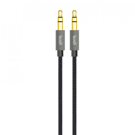 Cablu AUX mini mufa 3,5 mm la mini mufa 3,5 mm Budi, 1,2 m (negru)