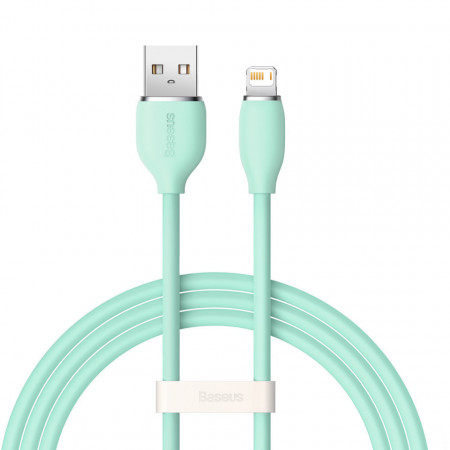 Cablu Baseus, cablu USB - Lightning 2.4A lungime 2 m Jelly Liquid Silica Gel - verde