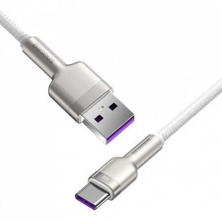 Cablu Baseus Cafule Series Metal Data USB - USB Typ C 66W, 2m white (CAKF000202) - Img 4