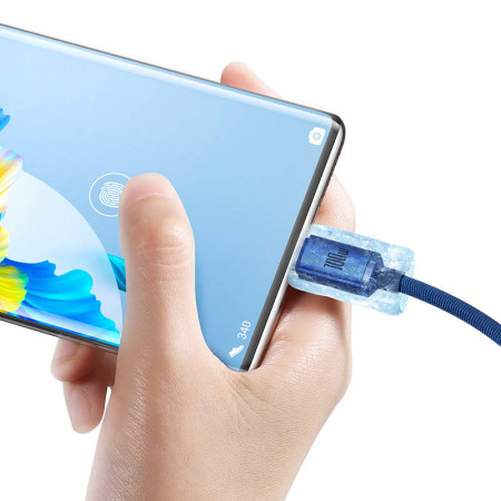 Cablu Baseus Crystal Shine USB la USB-C, 2 m (albastru) - Img 4