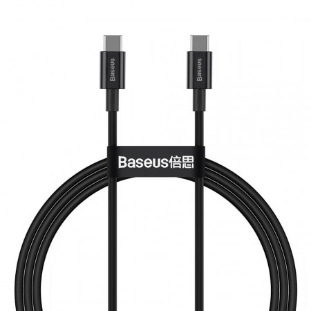 Cablu Baseus Superior Series USB-C la USB-C, 100 W, 1 m (negru)