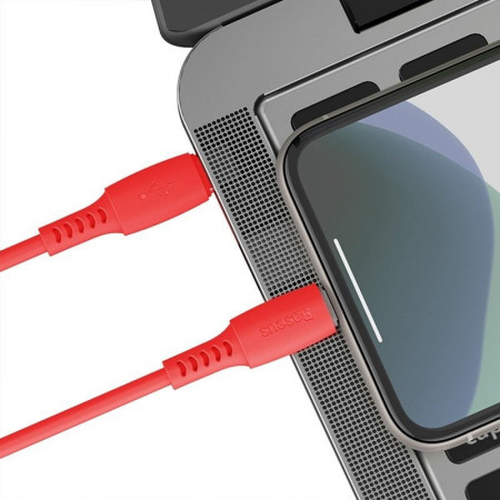 Cablu Baseus USB-C la Lightning 18W 1.2m - rosu - Img 4