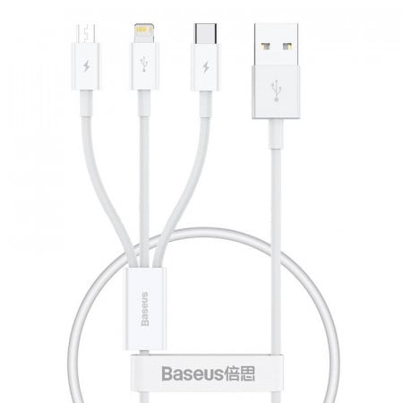 Cablu de incarcare rapida Baseus Superior Data USB la MLC 3.5A 0.5M (alb). - Img 2