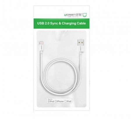 Cablu Lightning placat cu nichel UGREEN MFi 1m cablu (alb) - Img 2