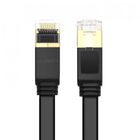 Cablu plat Ugreen Cablu de rețea Internet Ethernet RJ45 Cat 7 STP LAN 10 Gbps 10 m Negru (NW106 11265) - Img 5