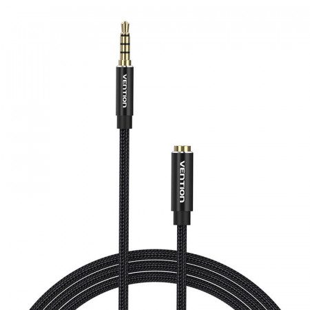 Cablu prelungitor audio TRRS 3,5 mm tata la 3,5 mm mama 3 m Vention BHCBI negru