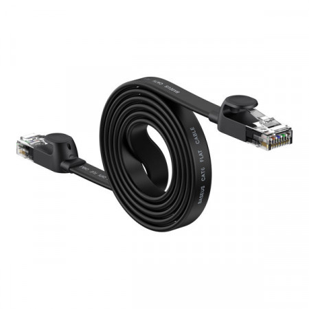 Cablu retea Baseus high Speed Six types of RJ45 Gigabit network cable (flat cable)1.5m Black