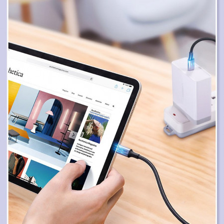 Cablu Ugreen USB Type C - USB Type C 5 A 100 W Power Delivery Quick Charge 3.0 FCP 480 Mbps 2m gray (70429 US316) - Img 8