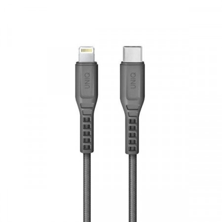 Cablu UNIQ MFI Flex USB-C la Lightning 18W - gri, 1.2 m