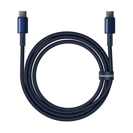 Cablu USB-C la USB-C Baseus Tungsten Gold, 100W, 1m (albastru) - Img 6