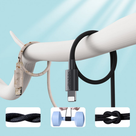 Cablu USB tip C durabil Joyroom - Încarcare rapida lightning/ transmisie de date 20W 1m negru (S-1024M13) - Img 4