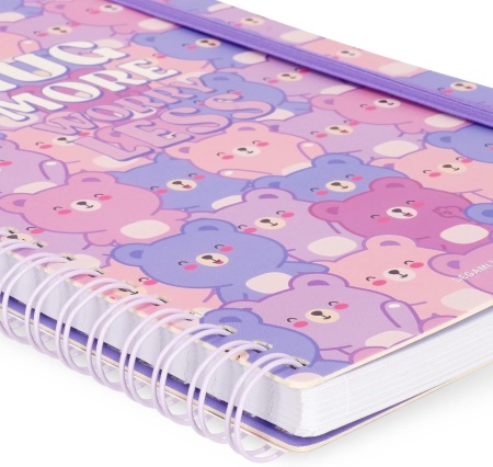 Caiet Mecanic A5 cu Spirilă Legami Design Teddy Bear, Liniatură 7 mm, 160 Pagini, Hârtie Certificată FSC, Include Set Stickere și Închidere Elastică, 15 x 21 cm - Img 4