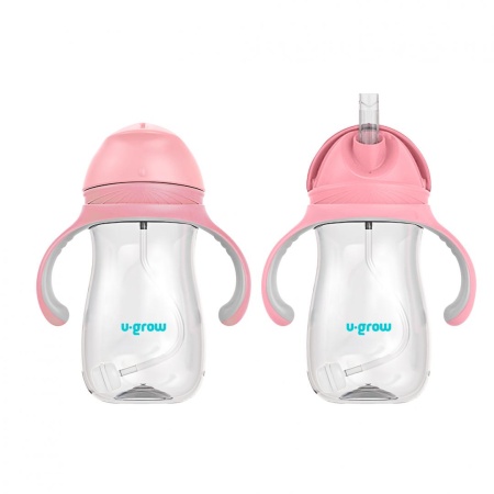 Cana cu pai tritan, roz, 300ml, U-Grow - Img 3