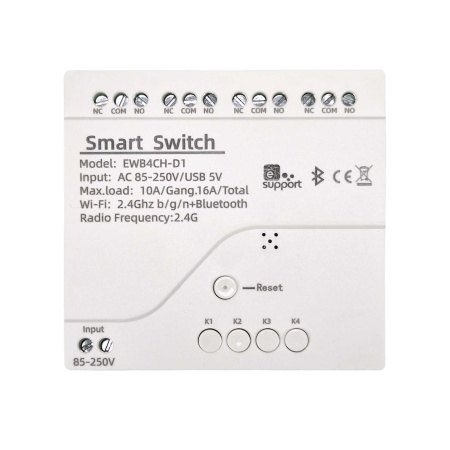 Comutator cu releu inteligent SmartWise 85V-250V AC Wi-Fi + eWeLink-Remote cu 4 canale, NO/NC, contact uscat, comutator momentan - Img 3