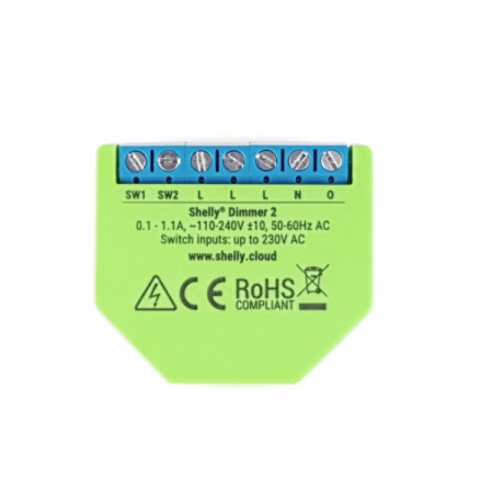 Controler de luminozitate inteligent Shelly Dimmer 2 WiFi, cu suport pentru un singur fir sub tensiune - Img 4