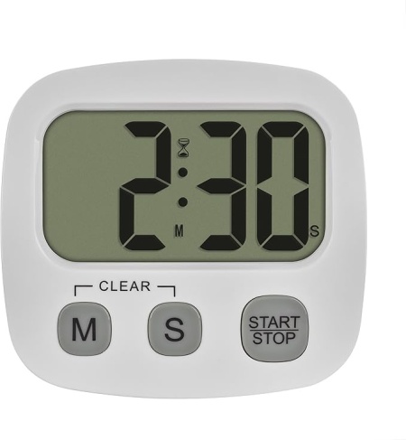 Cronometru și Timer Digital de Bucătărie TFA Dostmann 38.2057.02, Afișaj Mare, Fixare Magnetică și Suport de Masă, Ceas Integrat, Alb - Img 4
