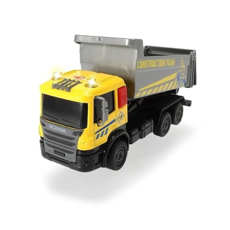 DICKIE TOYS CITY WORKER VEHICUL DE CONSTRUCTII CU LUMINI SI SUNETE CAMION GALBEN 17CM - Img 2