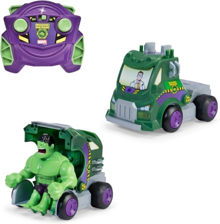 DICKIE TOYS MARVEL RAZBUNATORII MASINA RC CU TELECOMANDA 2.4GHz HULK SMASH CU SUNETE SCARA 1 LA 24 - Img 2