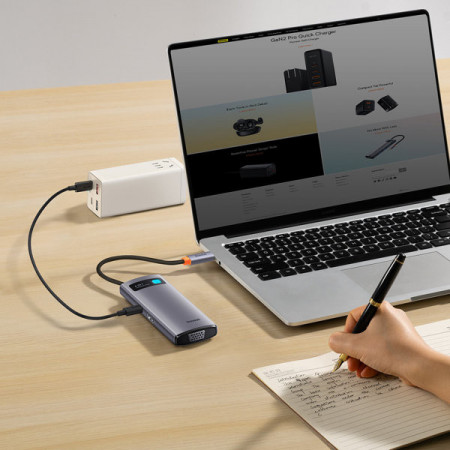Docking Station HUB 6 in 1 USB Type C - 1 x HDMI / 3 x USB 3.2 Gen. 1/1 x Power Delivery / 1 x VGA gray (WKWG030013) - Img 5