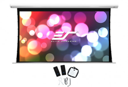 Ecran proiectie electric profesional,perete/tavan, 244 x 137cm, Tensionat, EliteScreens Saker SKT110XHW-E12, format 16:9