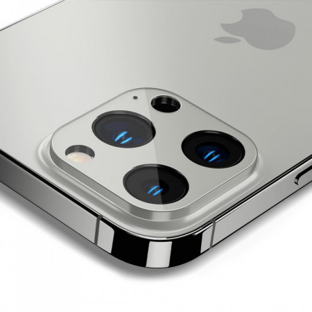Folie protectie camera SPIGEN OPTIK.TR CAMERA PROTECTOR 2-PACK IPHONE 13 Pro / 13 Pro Max Silver - Img 6
