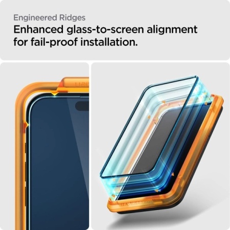 Folie protectie Spigen ALM FC 2-PACHET IPHONE 15 PRO NEGRU - Img 3