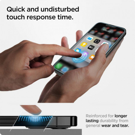 Folie Protectie Spigen tR EZ Fit, t.s.o. - iPhone 13/13 Pro - Img 4
