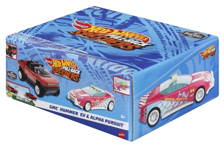 HOT WHEELS SET 2 MASINUTE METALICE PULL BACK GMC HUMMER EV SI ALPHA PURSUIT 1:43 - Img 2