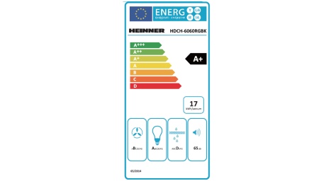 Hota incorporabila decorativa Heinner HDCH-6060RGBK, Control touch, Afisaj LED, 1 Motor, Putere de absorbtie 566 m3/H, Lumina LED, 60 cm, Sticla neagra - Img 3