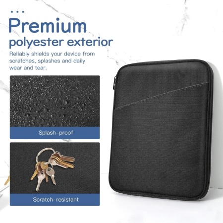 Husă de Protecție Slim 13 Inch pentru Tabletă și Laptop, Buzunare Multi-Compartiment, Material Rezistent la Stropire, Compatibilă iPad Pro 13"/12.9", Galaxy Tab S10+/S9+, Surface Pro și reMarkable, Negru - Img 5