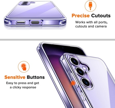 Husă Transparentă TYPEC Anti-Yellow cu Protecție Militară și Cameră + Set 2 Folii din Sticlă Securizată pentru Samsung Galaxy S24 5G - Img 7