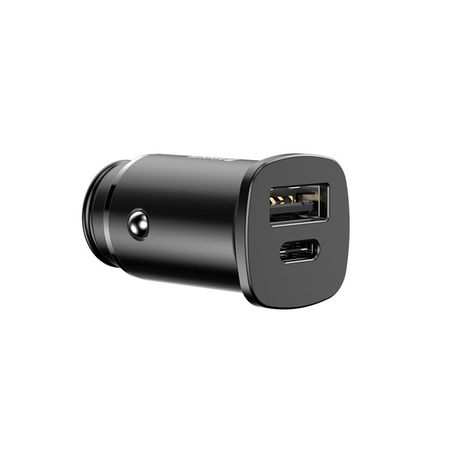 Incarcator Auto Baseus Square QC 4.0 Dual USB + USB-C, negru