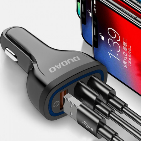 Incarcator auto DUDAO QuickCharge 3.0 3x USB 2.4A 18W - negru - Img 6