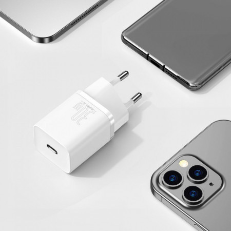 Incarcator priza Baseus Super Si 1C USB Type C 30 W Power Delivery Quick Charge white (CCSUP-J02) - Img 4