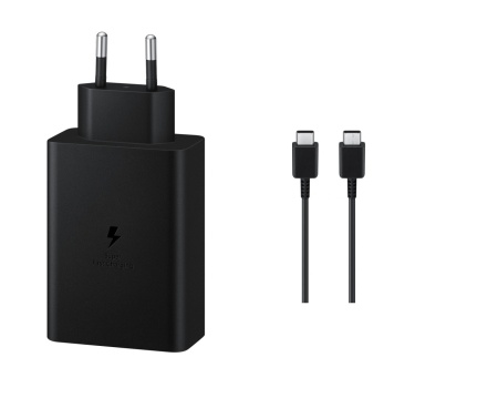Incarcator retea Samsung Power Adapter Trio 65W, T6530, 1M Type-C Cable, Black - Img 3