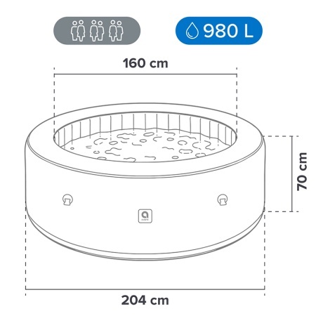 JACUZZI GONFLABIL PISCINA SPA 204X70 - Img 6