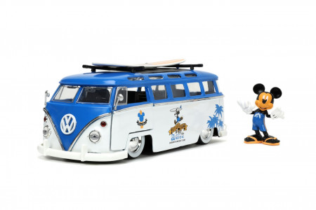 JADA MASINA DIN METAL VOLKSWAGEN T1 BUS SCARA 1 LA 24 SI FIGURINA MICKEY MOUSE - Img 3