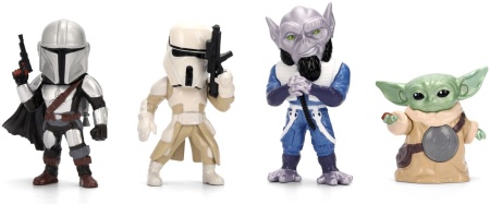 JADA STAR WARS MANDALORIAN SI GROGU SET 4 FIGURINE METALICE 4CM - Img 2